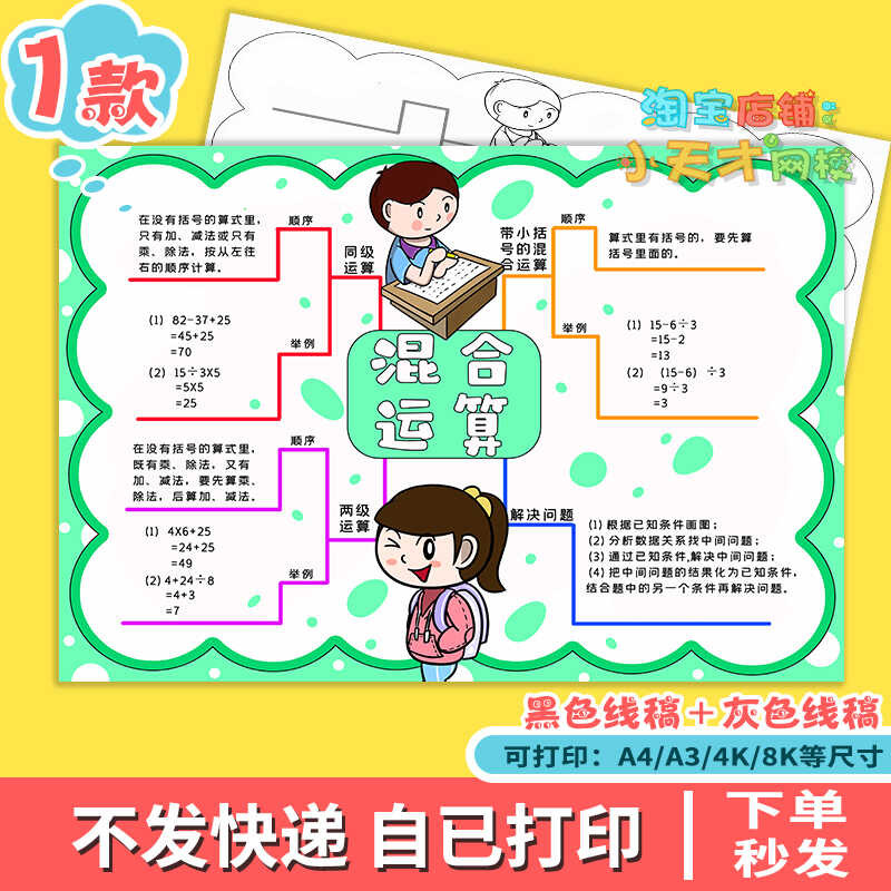 Elementary School Mathematics Grade Volume 2 Mixed Operations Mind Map ...