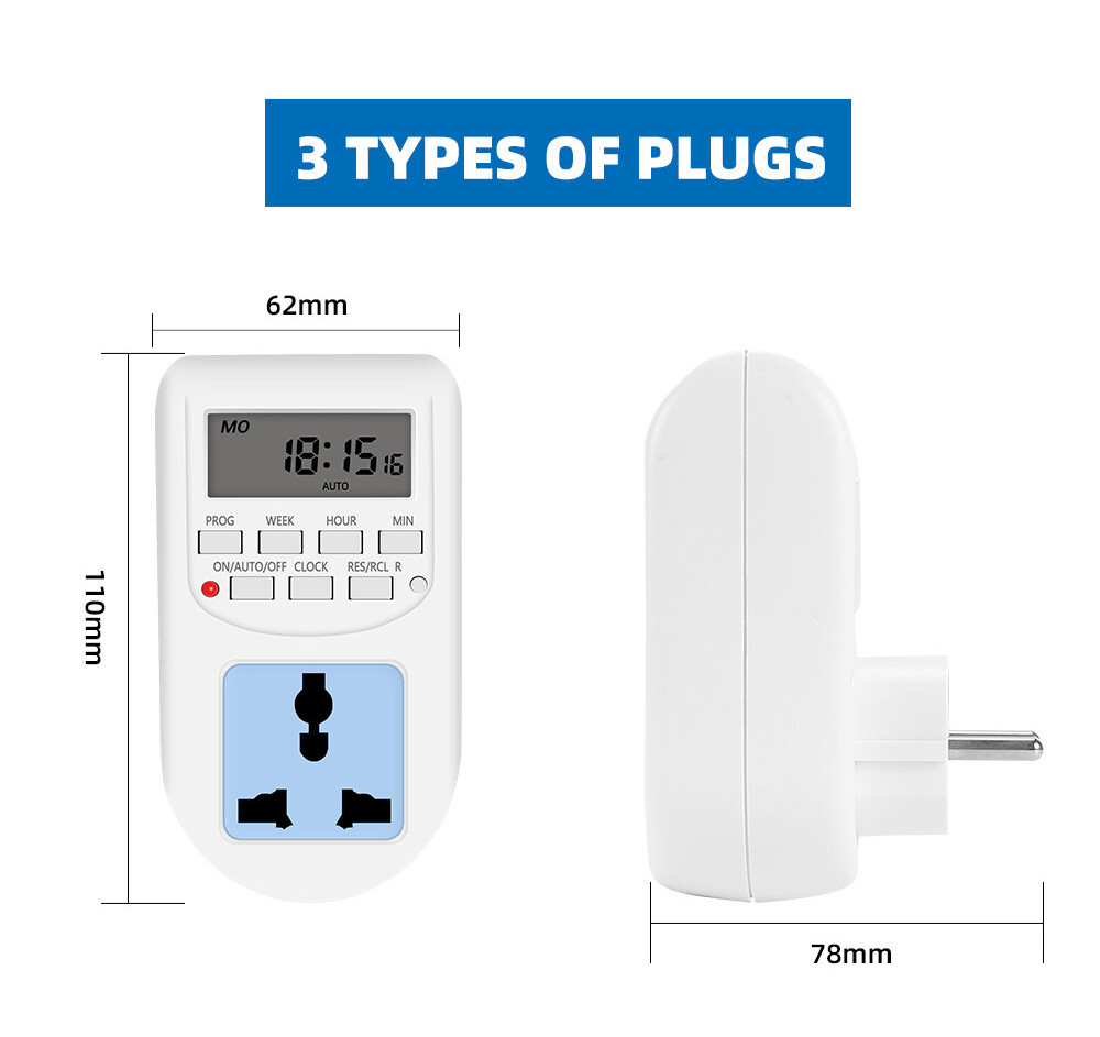 AL-06 Digital Timer Switch Universal UK EU US Socket Weekly ...