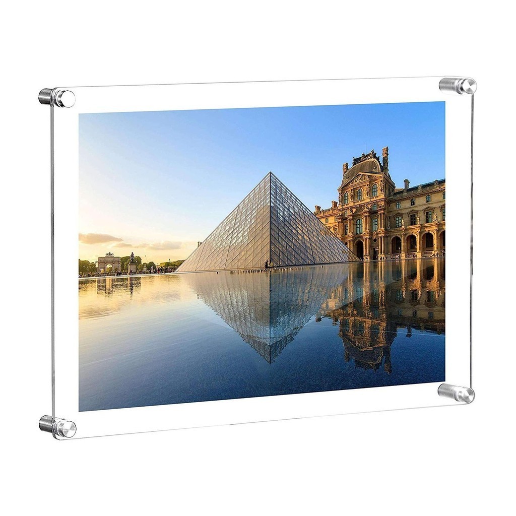 Double Panel 11X14 Clear Acrylic Wall Mount Floating Frameless Picture
