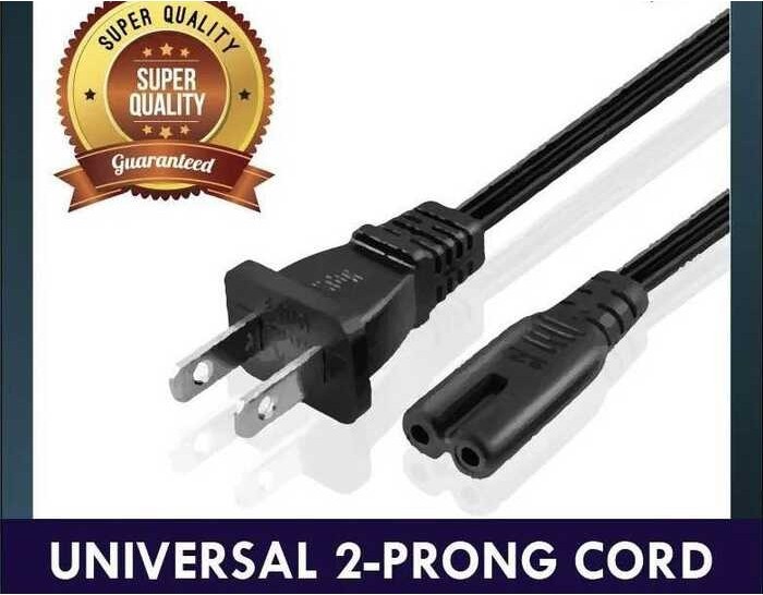 Universal Power Cable Power Cord 2-prongs Electrical Cord for TV, Radio ...