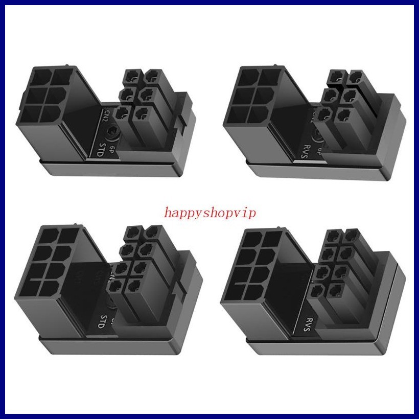HSV ATX 8pin 6Pin Male 180 Degree Angled to 8 Pin 6 Pin Female Power ...