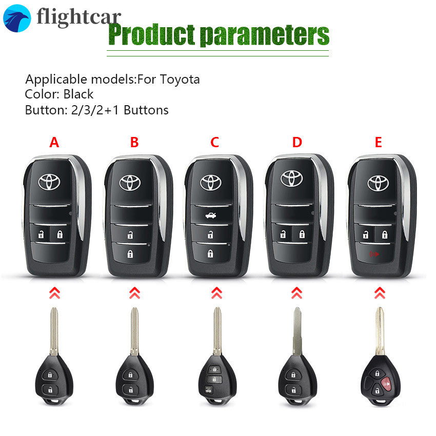 （FT）For Toyota Vios Gen 4 2019 2020 2021 Car Remote Shell Replacement ...