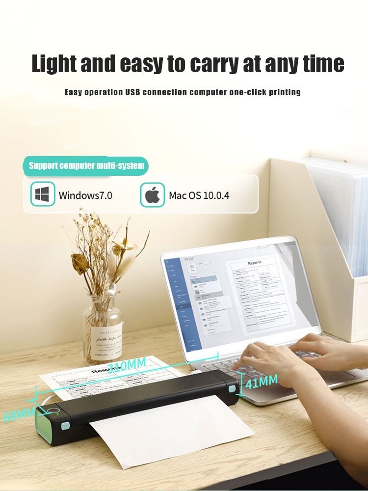 Portable Printer Thermal Template Machine Wireless Bluetooth ...