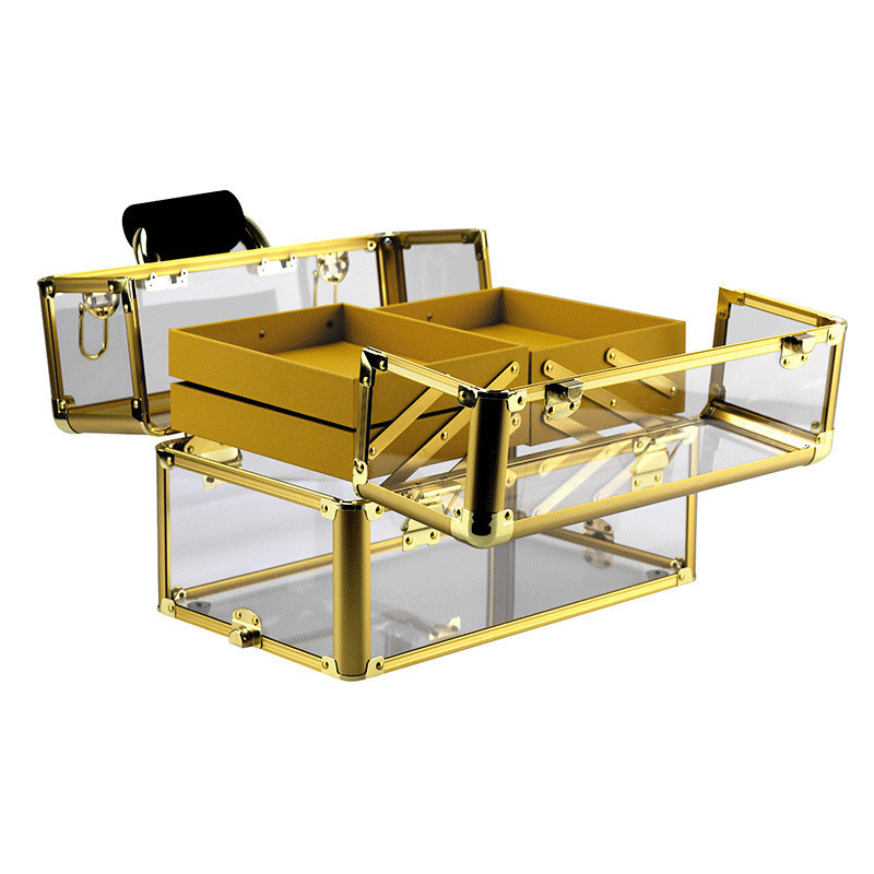 Transparente Plastic Train Case, Storage Box, Acrylic Makeup Organizer