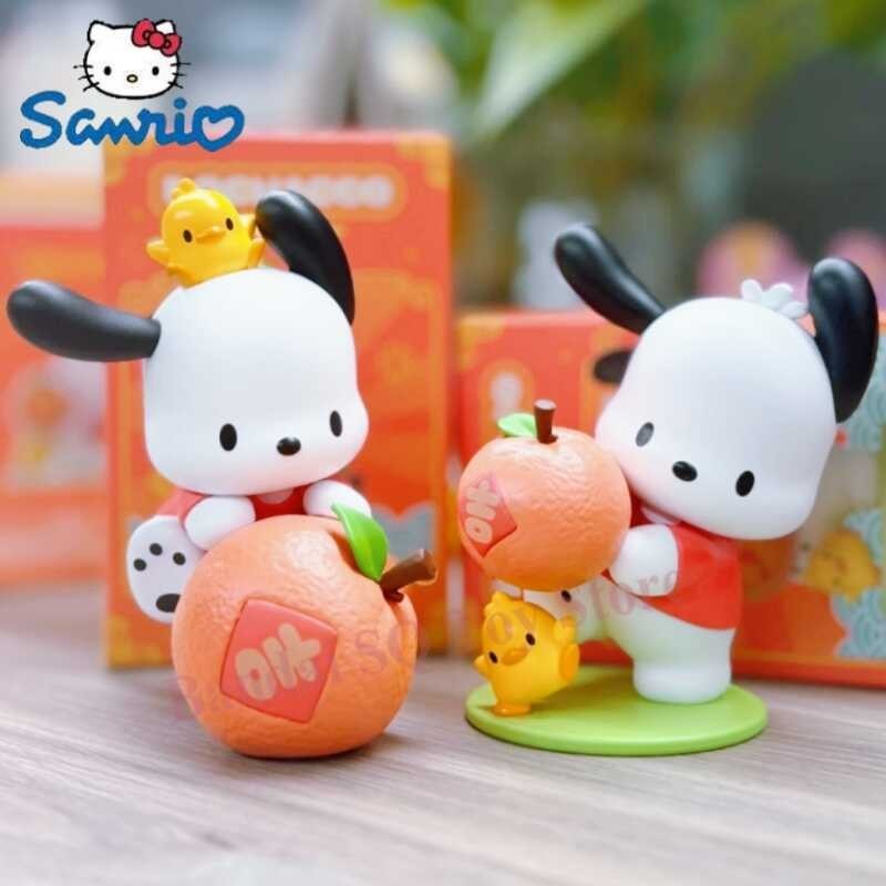 New Year Sanrio Pochacco Figure Kawaii Hug Orange Ver Action Figurine ...