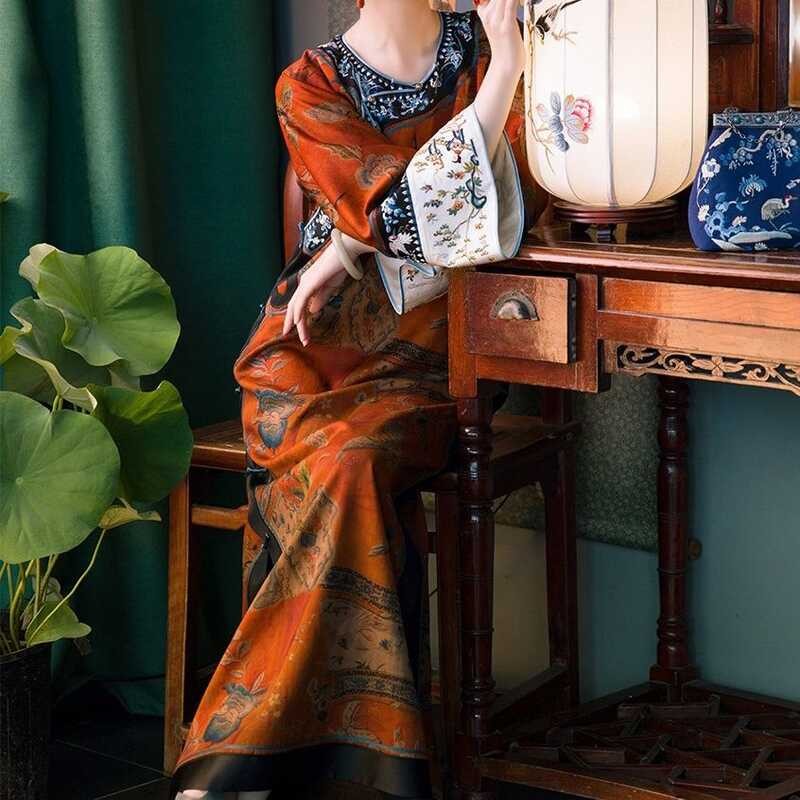 LY Qing Han Women Round Neck Original Hanfu Skirt Qipao Long Dress ...