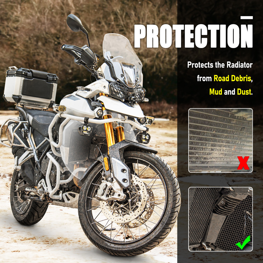 LJBKOALL Motorcycle Radiator Guard Grille Grill Cover Protector For ...