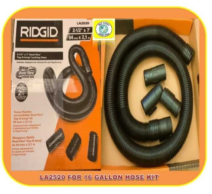 RIDGID LA2520 DUALFLEX LOCKING VACUUM HOSE EXTENSION KIT(2 1/2")7ft