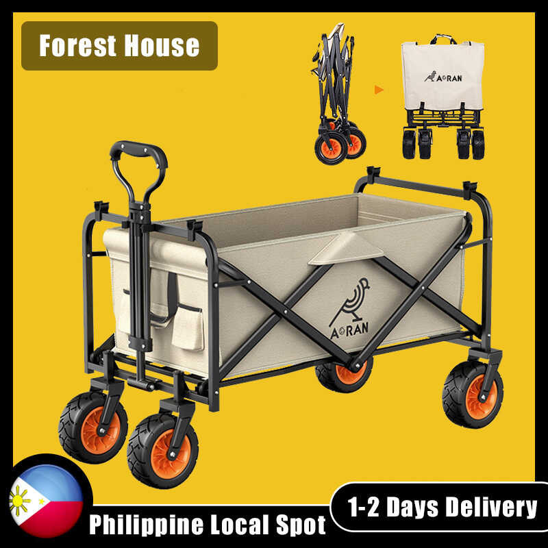 Outdoor Trolley With Desktop Wagon Trolley Folding Camping Beach Garden ...