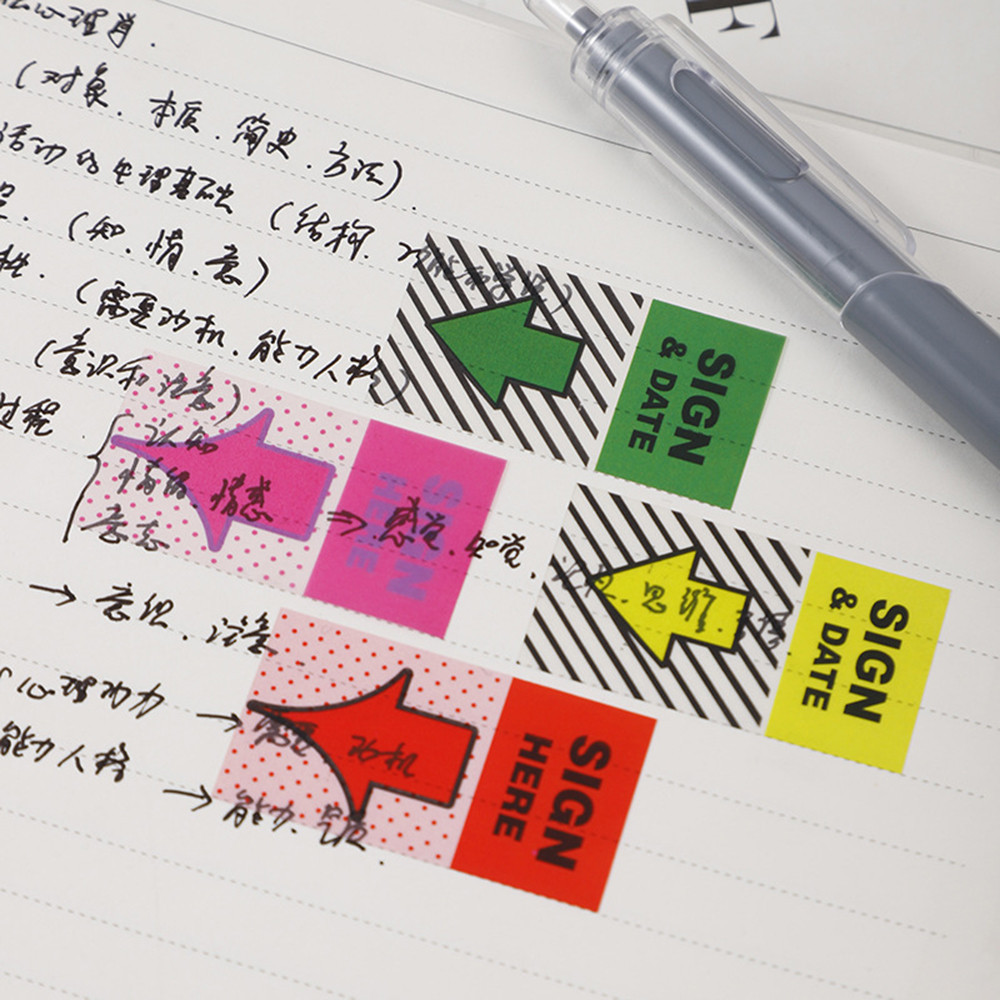 40 Sheets SIGN & HERE PET Sticky Note Creative Writable Instructions ...
