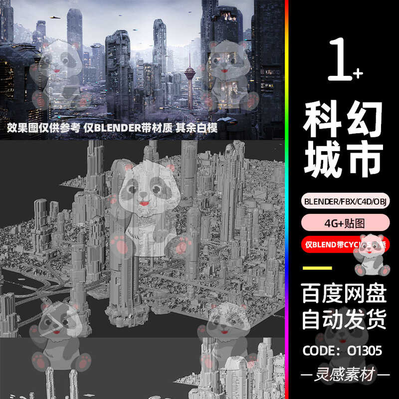 Blender Cyberpunk Technology City Tall Buildings Suspended Shuttle 3D ...