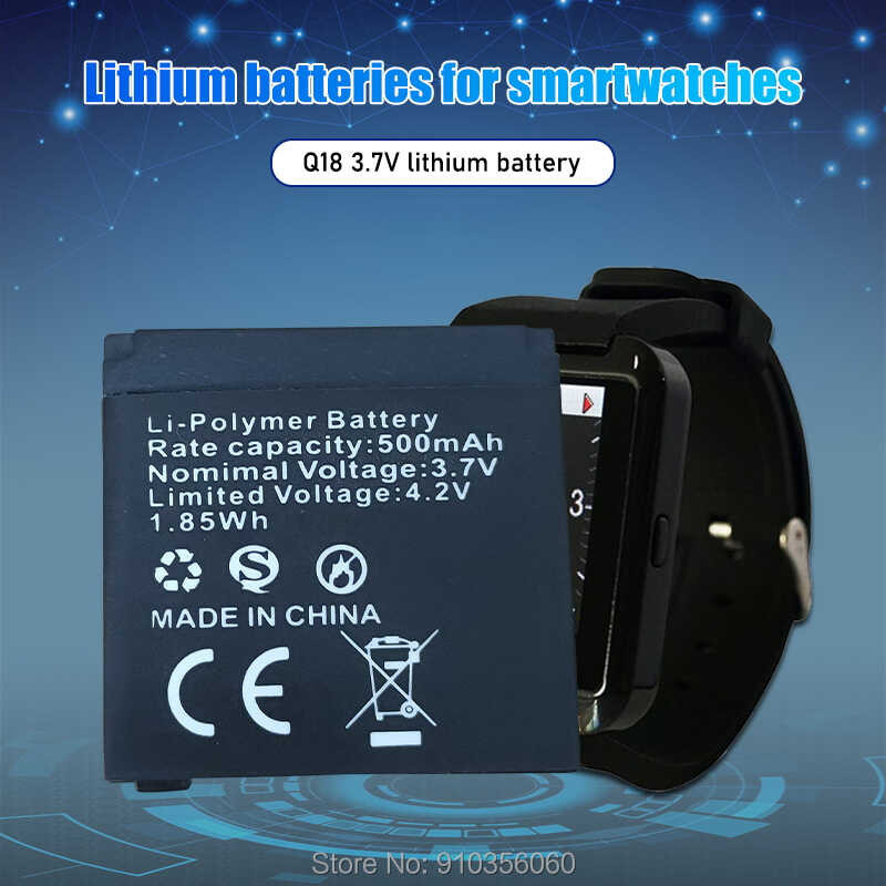 3.7V 500mAh Rechargeable Liion Polymer Battery For Smart Watch Q18