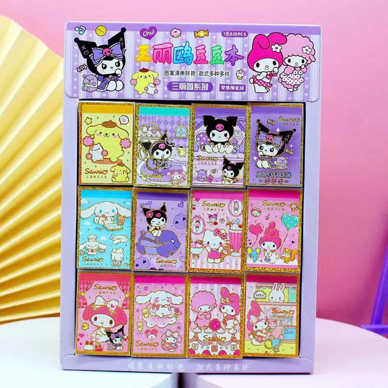 48pcs Sanrio Mini Sticker Book Kawaii Hello Kitty Melody Kuromi ...