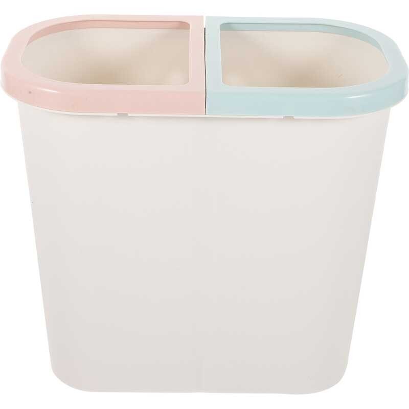 Mga Dalawang Basurahan Plastic Recycle Bin Dalawang Bahagian Basurahan