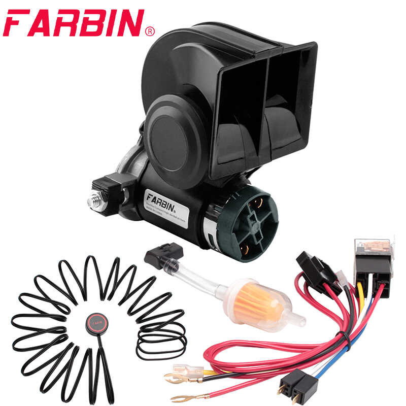 Farbin Snail Air Horn Set Gamit Ang Compressor V V Db Super Loud Dual Tone Car Horn For