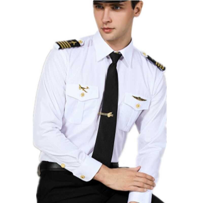 Captain Clothes Navy Uniform Air Force White Shirt Male Nightclub ...