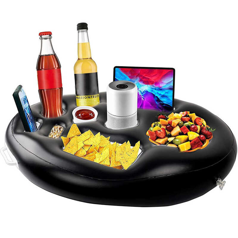 Iatable Cup Stand Cooler Table Portable Summer Pool Beach Swimming ...