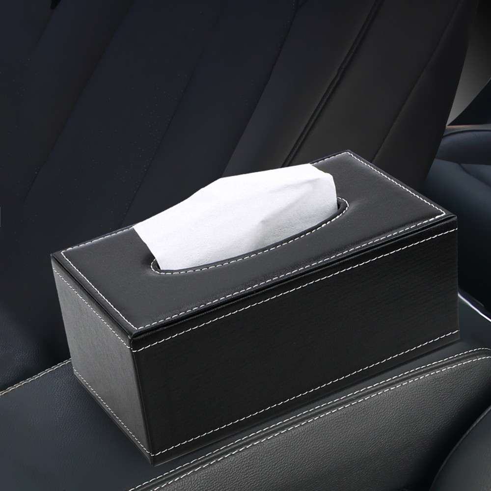 Leather Rectangular Tissue Paper Box Container PU Leather Home Car ...
