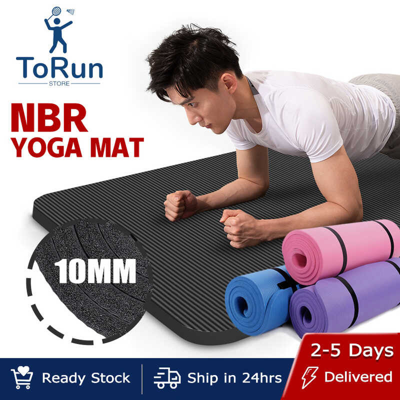 Yoga Mat para sa Workout NBR 10mm Extra Thick Exercise Pad na may ...