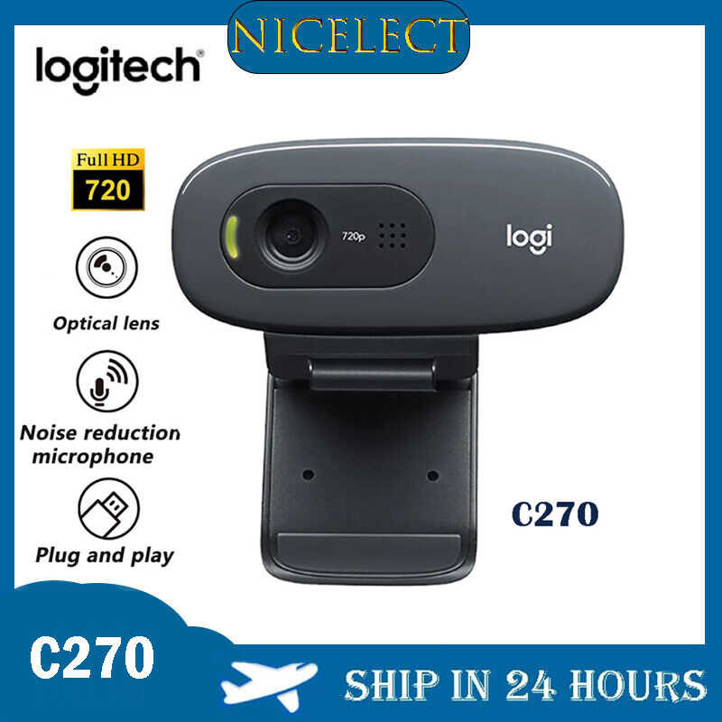 Logitech C270 HD Webcam, HD 720p/30fps, Widescreen HD Video Calling, HD ...