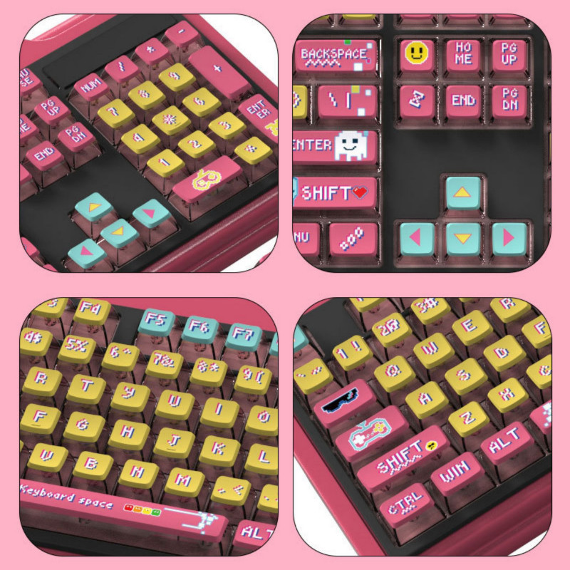 Video Game Theme Pudding Translucent Keycaps 116 Keys PBT Dye ...