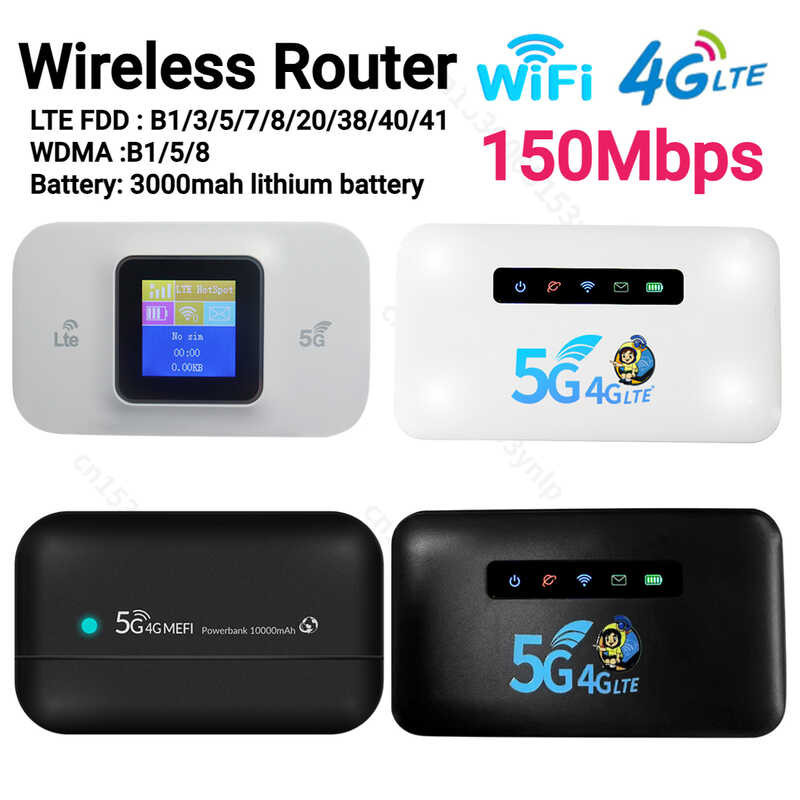 437 4G LTE Wireless Router, 150Mbps, 10000Mah, Mini-Wifi Router, Mobile ...