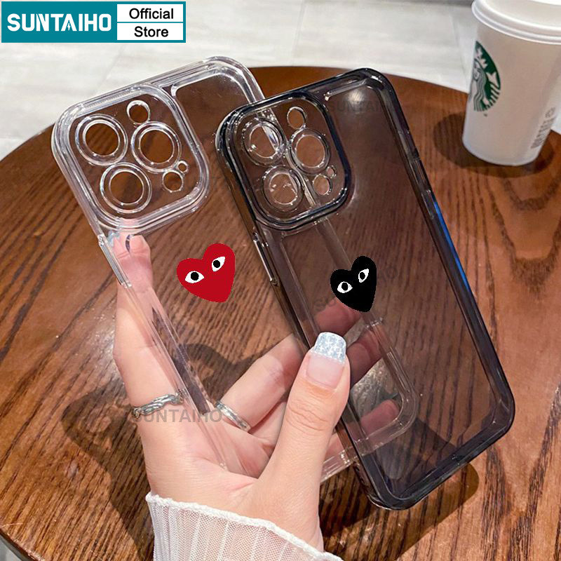 Suntaiho Funny Love's Eyes CDG Couple Phone Case for Iphone 15 14 12 13 ...