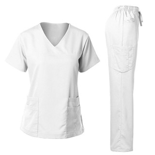 28 Medical Scrubs Uniforms Sets Women Nurse Fashion Work Suit Hospital ...