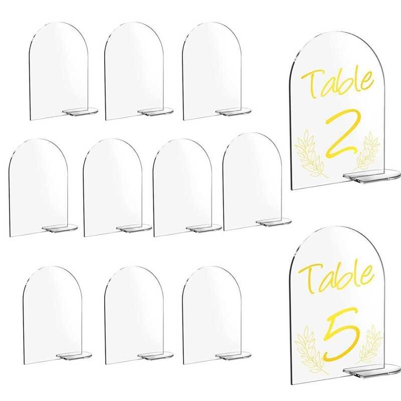 LY 10 20 Pcs Acrylic Place Cards With Stand Sublimation DIY Seating ...