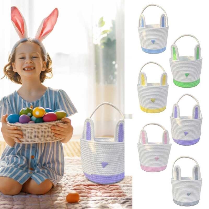 Large Bags with Handles Easter Bunny Basket Tote Bag Easter Rabbit ...