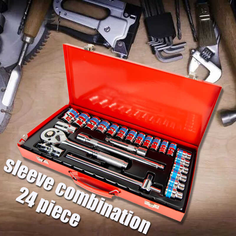 Tool sets Made in Germany 24PCS Socket SET 8mm to 32mm 1/2 Drive with Ratchets sockets , Power
