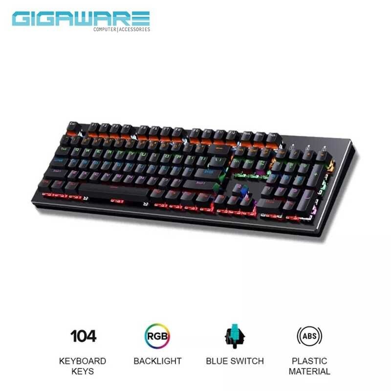 Gigaware K880 Mechanical Keyboard 104 Key Computer Wired Gaming ...