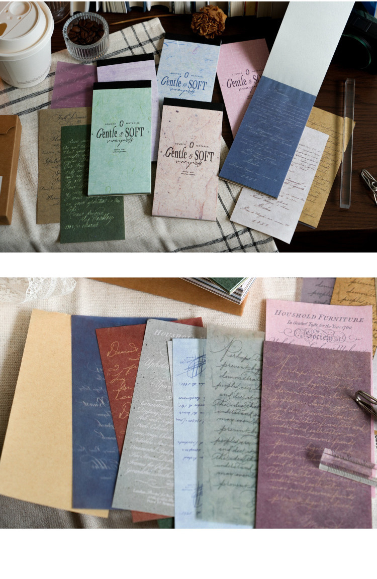 ENWEI 30 Pcs [Tender Monologue Series] Vintage Journal Material Paper ...
