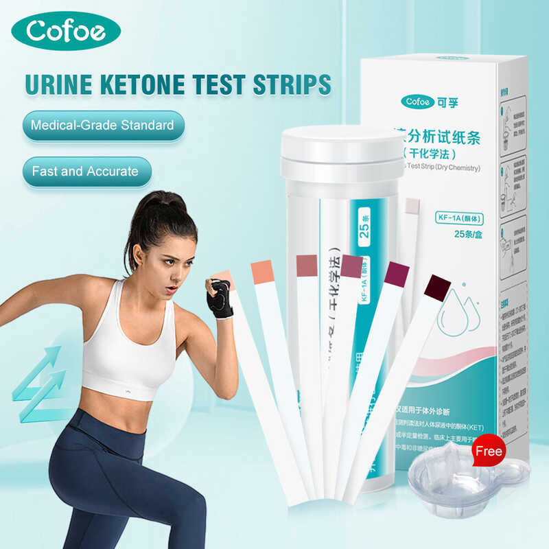 Cofoe Urine Ketone Urinalysis Test Strips for Reduce Fat Diet Weight