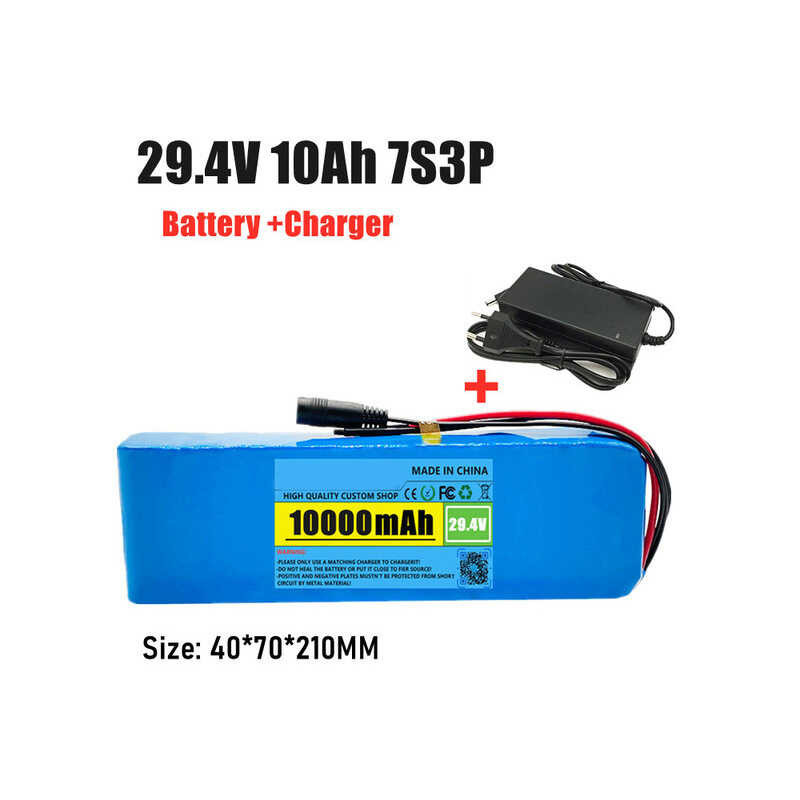 Batterie Lithium 24V 40Ah 7S3P - Pack Batterie Pour Vélo Électrique, Scooter, Fauteuil Roulant - BMS Intégré + Chargeur 29.4V - Puissance Moteur 100W à 500W