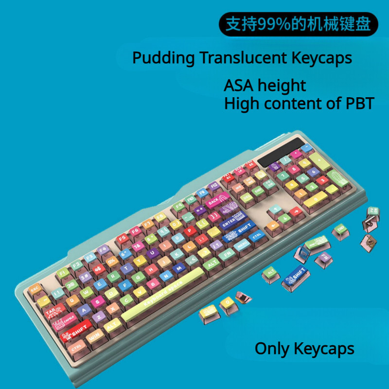 Rainbow Sugar Theme Pudding Translucent Keycaps 116 Keys ASA Profile ...