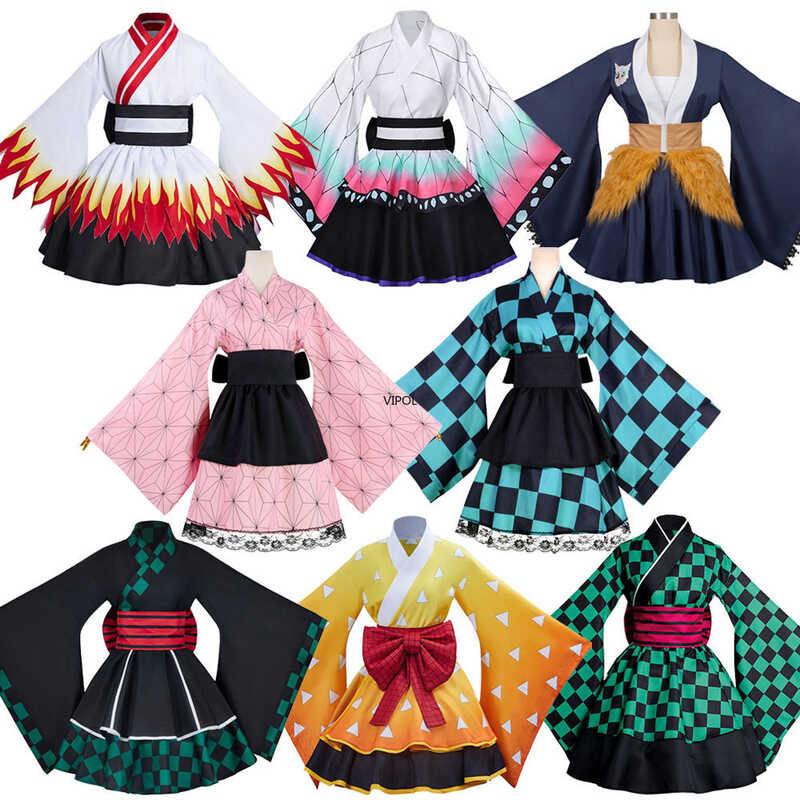 Kamado Nezuko Cosplay Costume Japanese Kimonos Women Lolita Dress ...