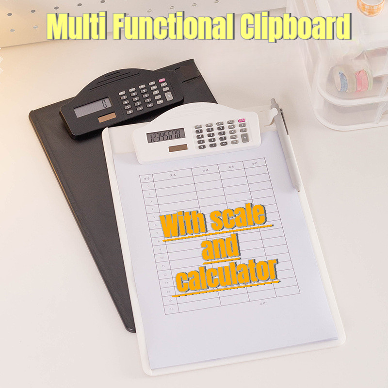 A4 Multifunctional Clipboard with Calculator File Folder With Pen Clip ...