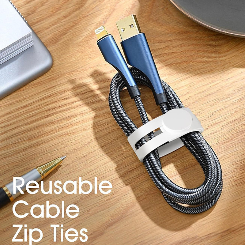 Reusable Silicone Cable Ties Multipurpose Cable Organizer for Cords ...