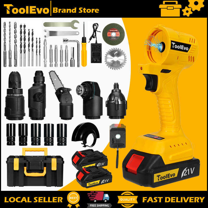 Evo 6 In 1 MultiHead Cordless Drill Set Retrofit DIY Saw Sander