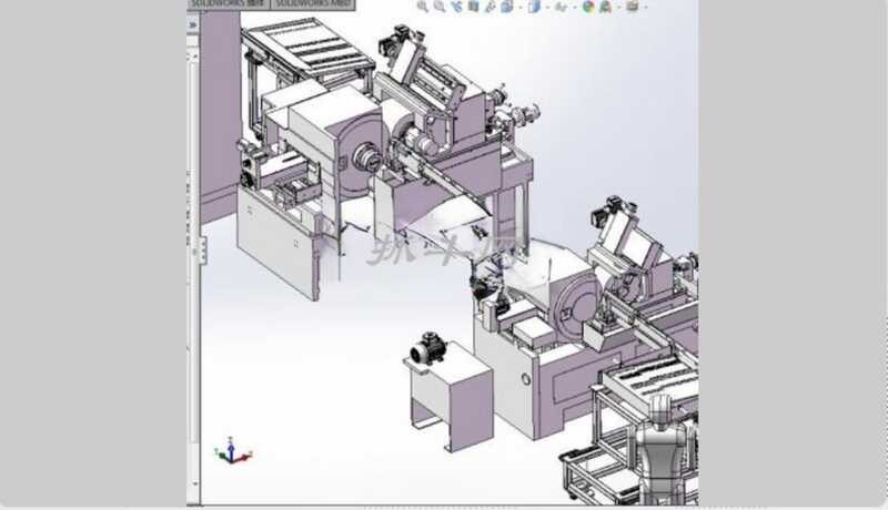 Fully automatic feeding system grinding production line 3D drawing ...