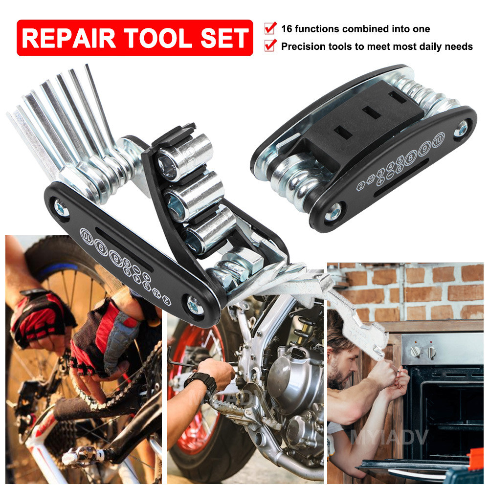 16-in-1 Repair Tool Kit Motorcycle Bicycle Hexagonal Screwdriver Socket ...