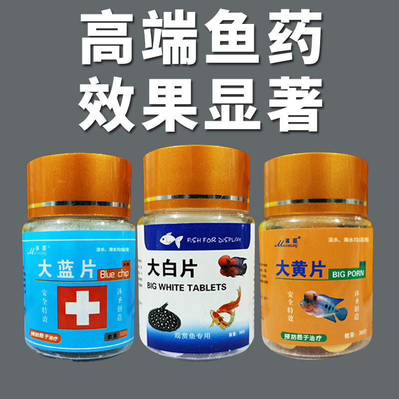 British Big White Flakes Ornamental Fish Medicine Head Hole Inner ...