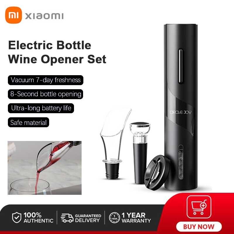 Xiaomi Circle Joy Black Samurai Electric Bottle Wine Opener Set ...