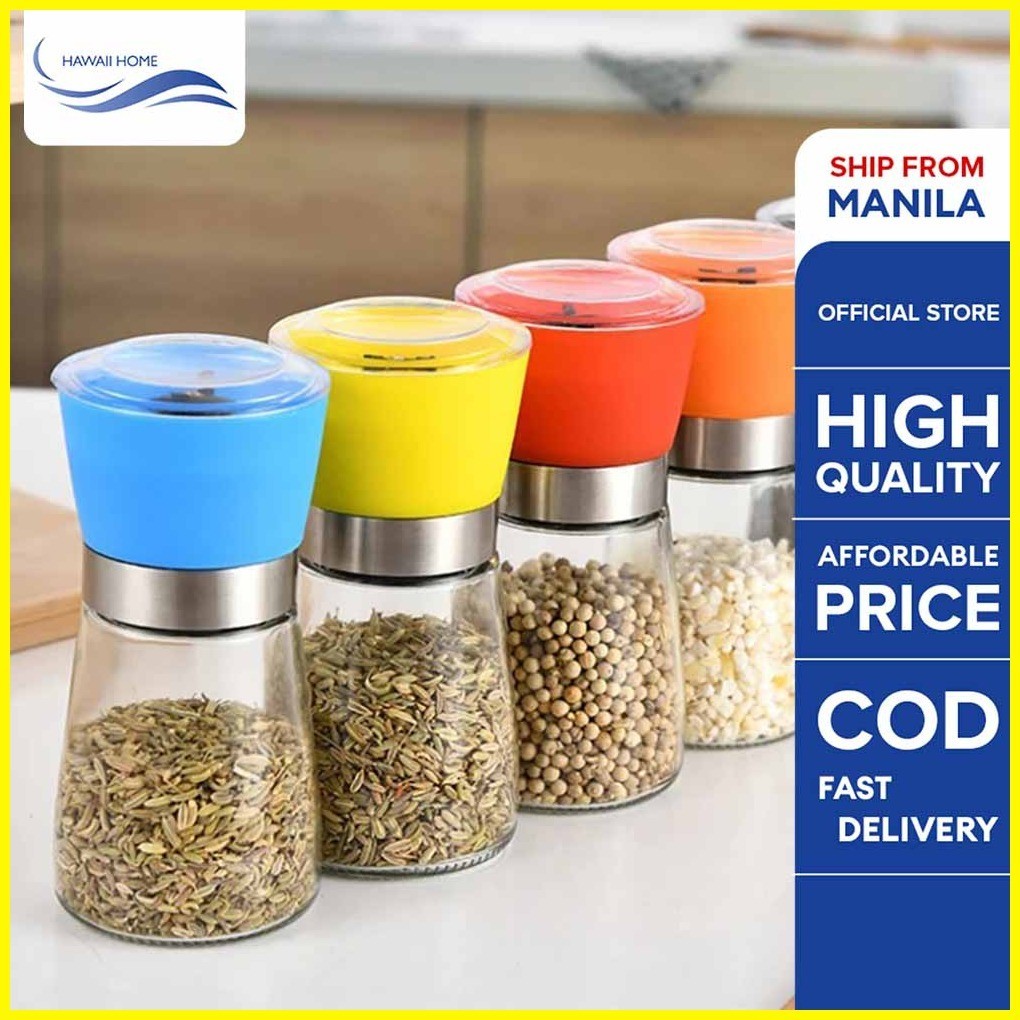 Hawaii Home Seasoning Glass Salt Pepper Mill Grinder Spice Container ...