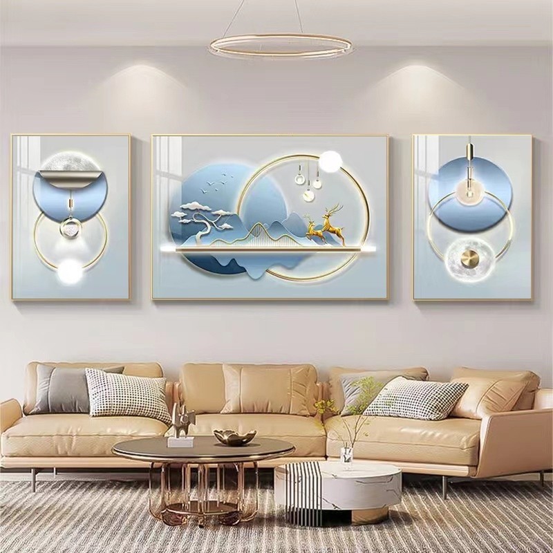 ♟ Modern mural 3 piece set of living room decoration painting bedroom ...