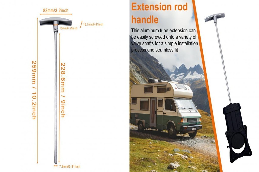 SOU_ Durable Handle Extension Extension Rod Handles Adjustable Rv Waste