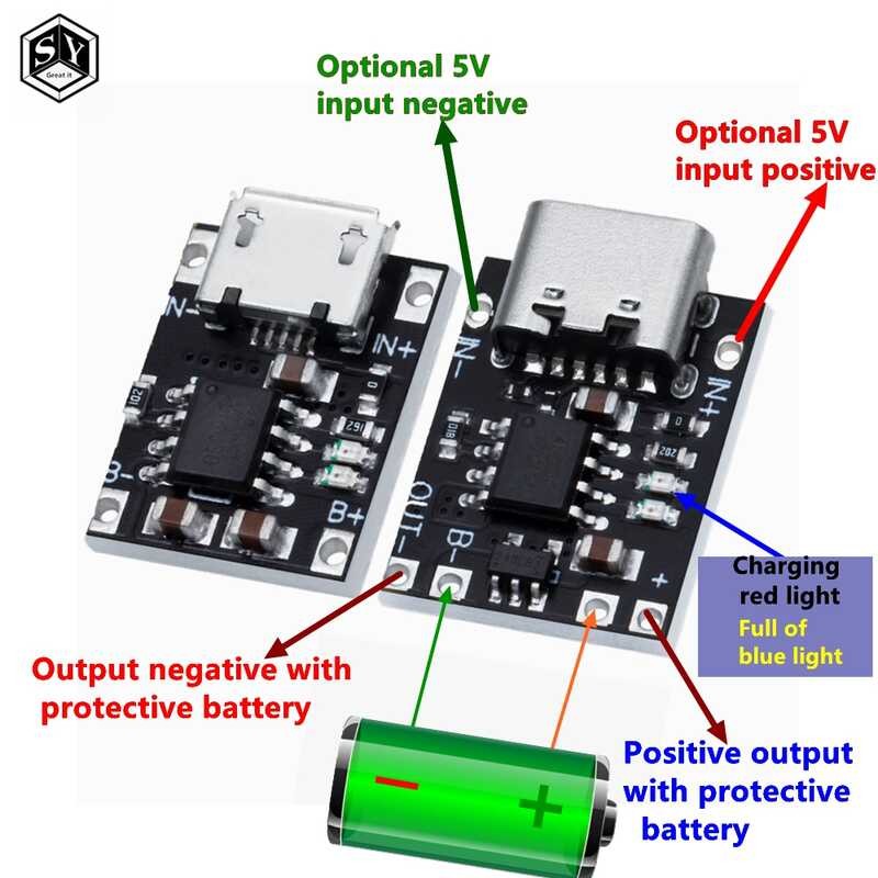 lithium Mini battery charging module 1A/1.2A charging board TP4056 ...