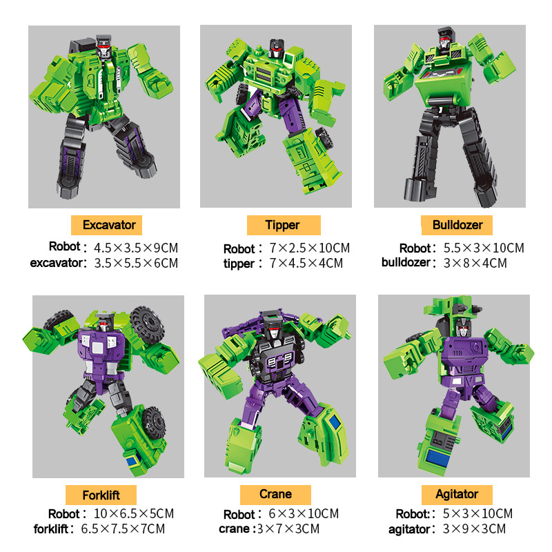 Transformation Robot 6 in 1 Model MINI Devastator 22CM Action Figure ...