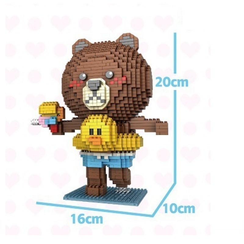 Mini Blocks Heart Love Goods Building Bricks Pig Flamingo Cartoon ...